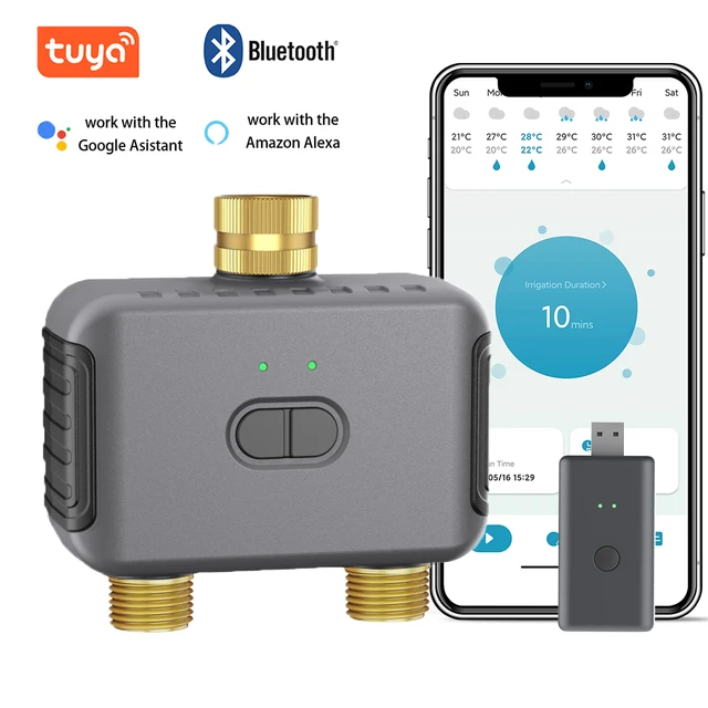 Insoma Water Timer with Gateway Dual Hose Automatic Garden Irrigation Watering System Remote Sprinkler Programmer support Alexa 1