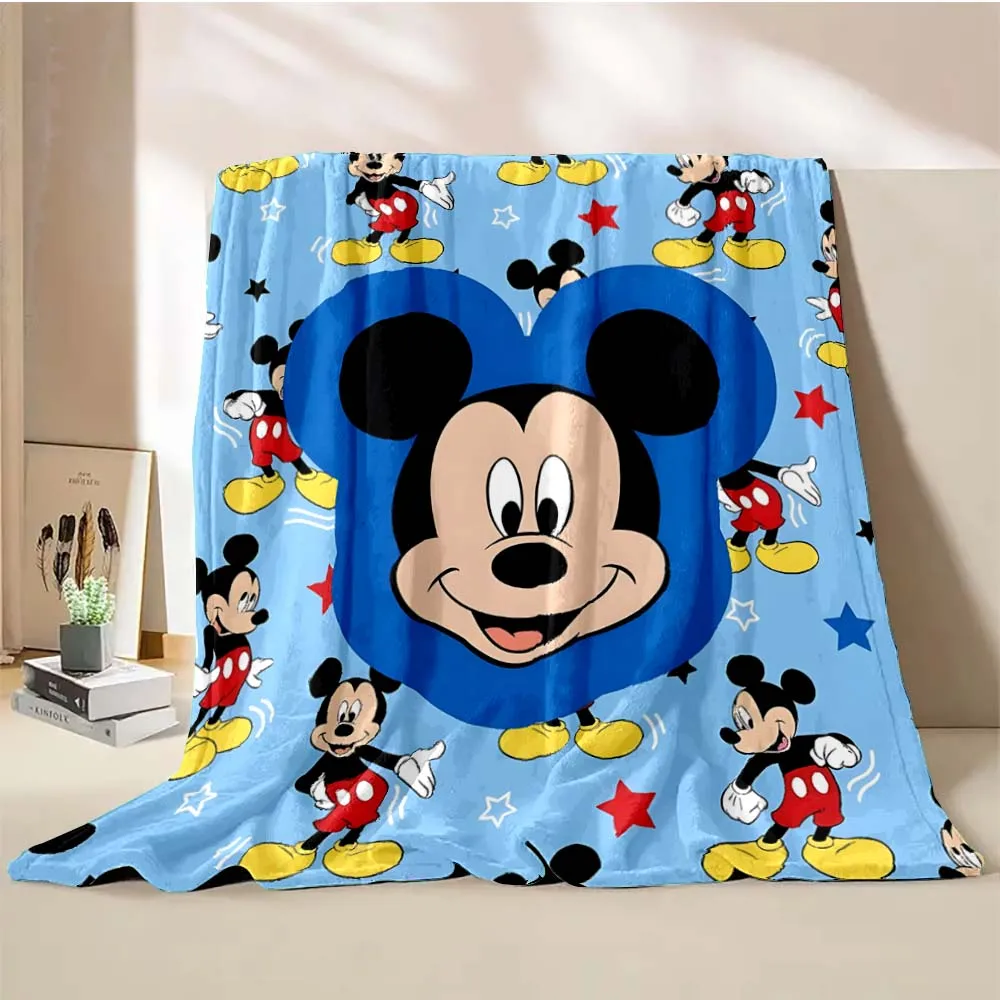

Disney Mickey Mouse Cartoon Blanket Warm Soft Fluffy King Size Throw Kid Adult Sofa Bed Break Blanket Cover Travel Throw Gift