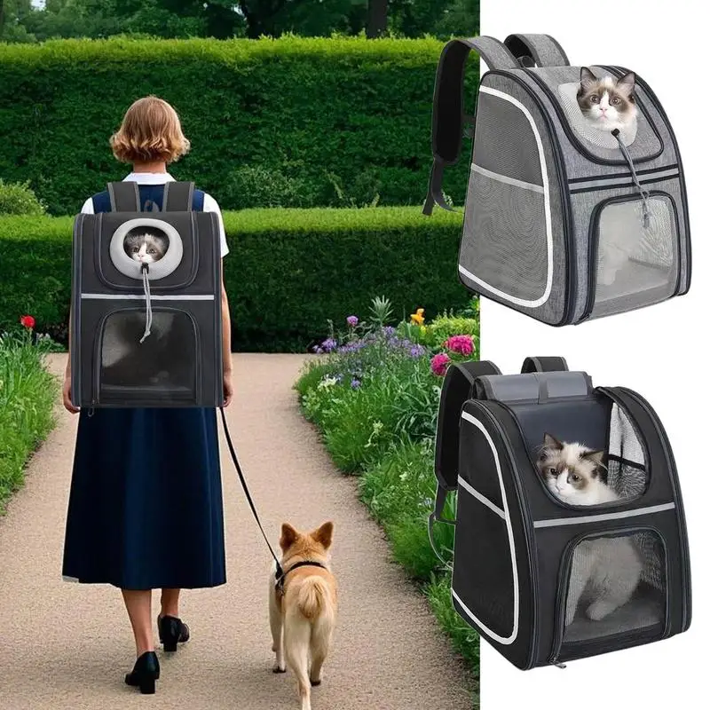 Dog Travel Bag Soft Cat Carrier Foldable Puppy Backpack Reflective Strip Dog Travel Pouch Storage Daypack For Puppy Kitten Toys
