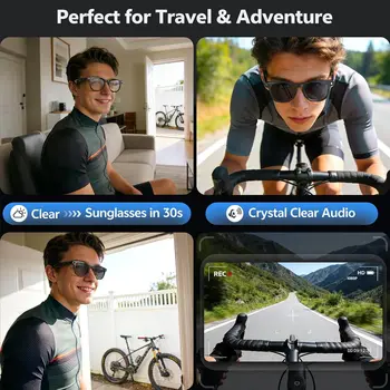 Alternative view of 2026 4K 8MP Smart Glasses Men HD Camera 150+Language Translation ChatGPT WIFI Video Recording Bluetooth CallAudio Glasses Women