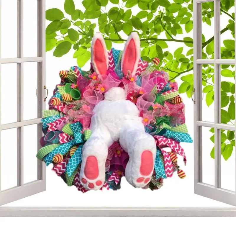 

Новинка 2024 г., Пасхальный венок в виде зайчика, настенные украшения, счастливый Пасхальный кролик, фотообои для дома, праздничное украшение