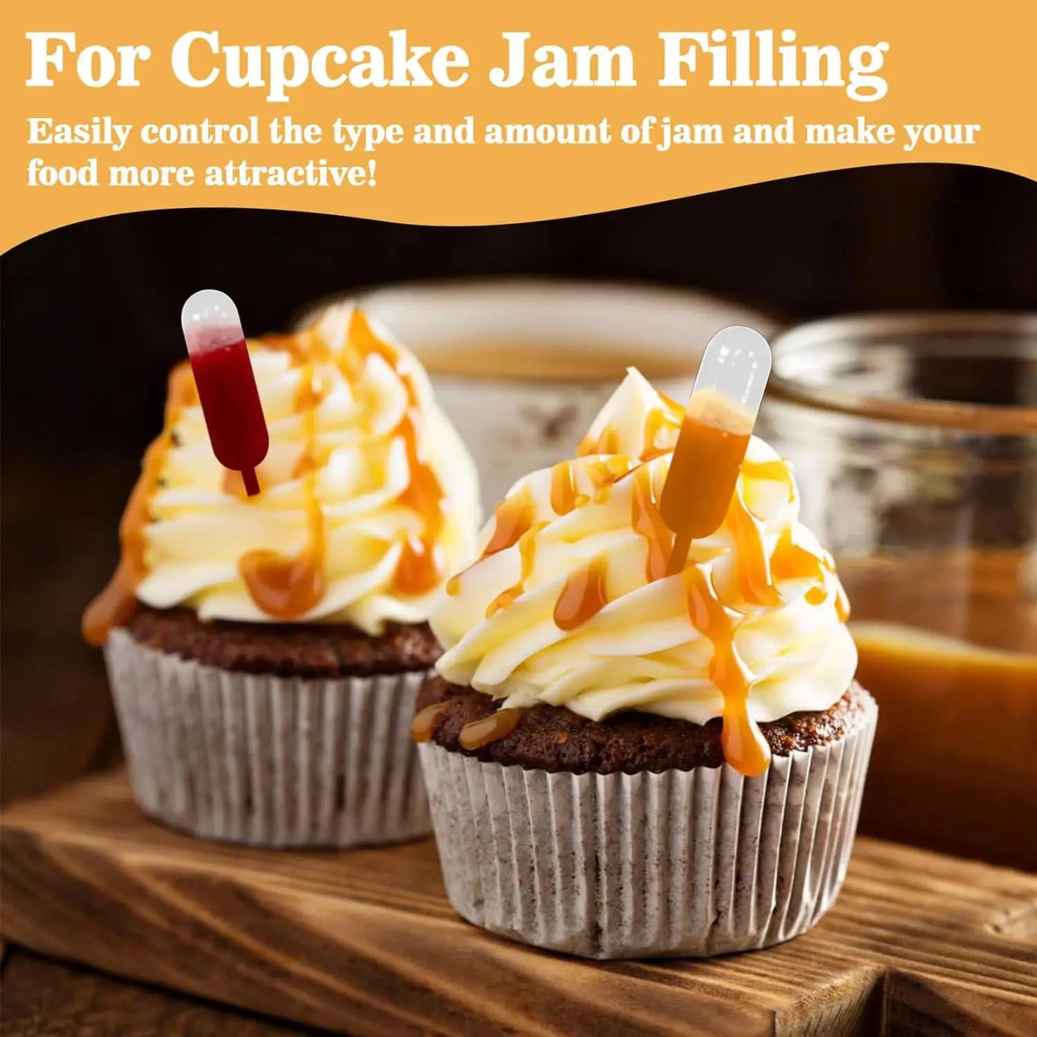 Mini 4ml Disposable Dropper Jam Dropper for Cupcake Sauce Squeeze Transfer Pipettes Dessert Stuffed Cake Decor Supplies