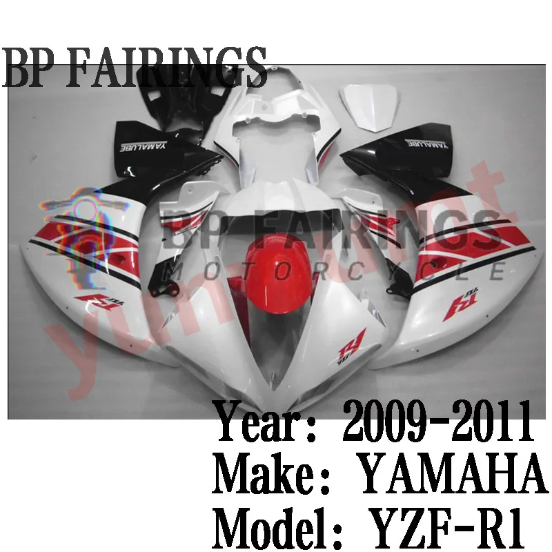 

NEW ABS Motorcycle full Fairing Kit fit For YZF R1 YFZ-R1 2009 2010 2011Bodywork Fairings kits set White Red