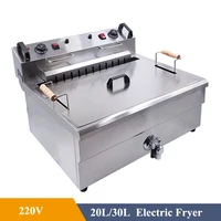 20L/30L Commercial Electric Fryer Potato Tower Machine French Fries Fritters Deep Fryer Frying Machine with Oil Drain Faucet 1