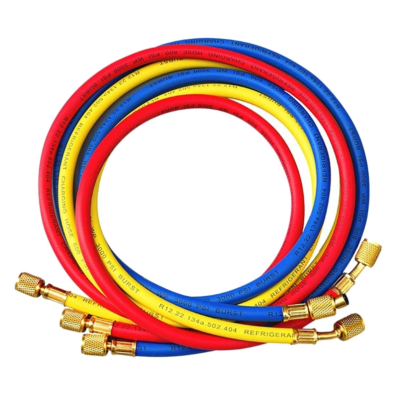 

60 Inch 1/4 Inch SAE Thread Car Air Conditioning Refrigeration Charging Hose Tube For R134A R12 R404 R502 (600-3000PSI)