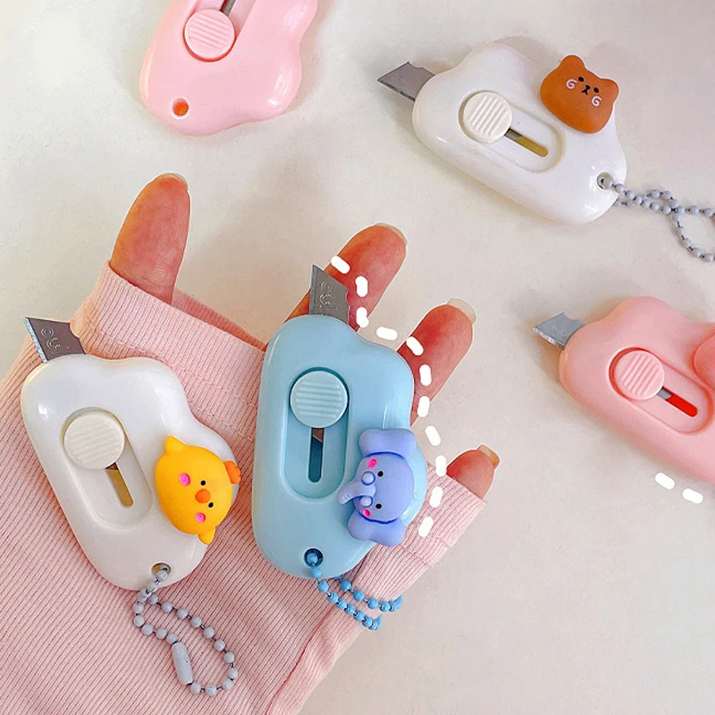 

Cute Mini Retractable Utility Knife Cartoon Cat Paw Cloud Shape Cutter Art Knife Express Paper Envelope Opener Blade Stationery