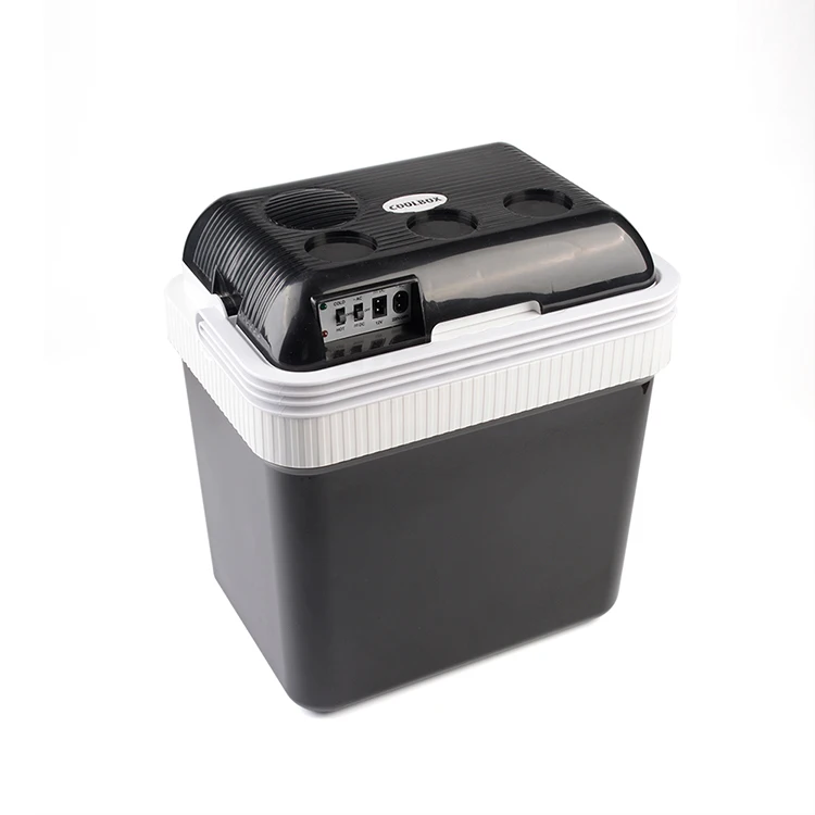 Beila 휴대용 미니 냉장고, 전기 블랙 자동차 냉장고, DC 12V AC 200V 24L