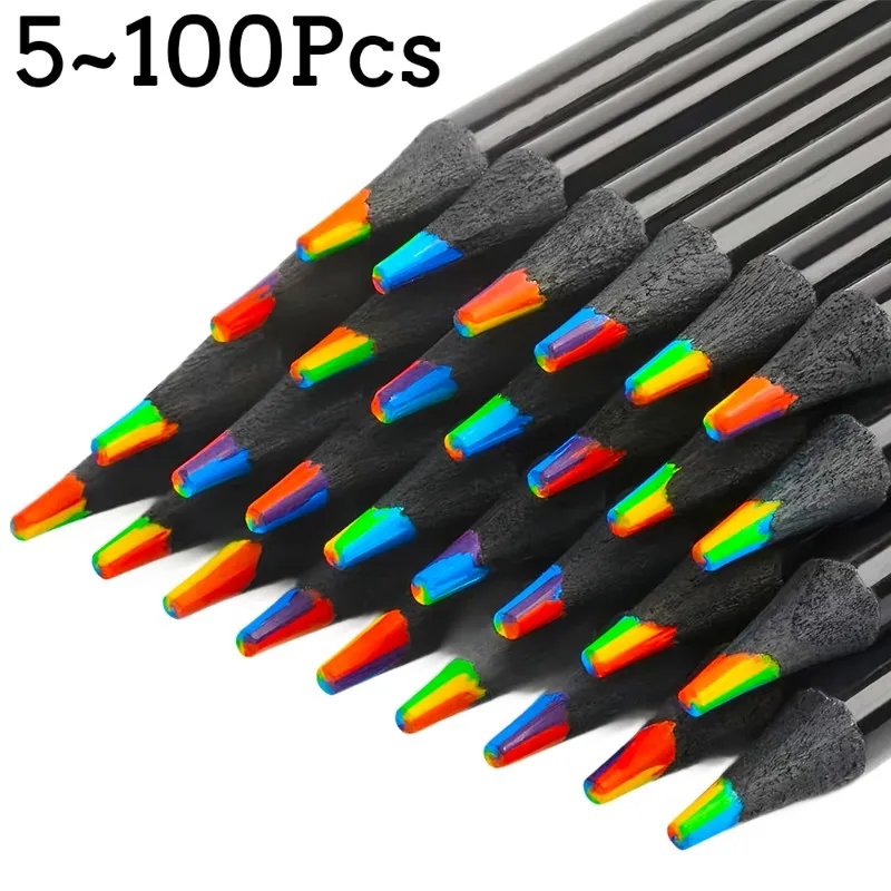 5-100Pcs 컬러 연필 나무 그림 연필 무지개 어린이를위한 다채로운 색상 학생 성인 그림 교실 학교 미술 용품