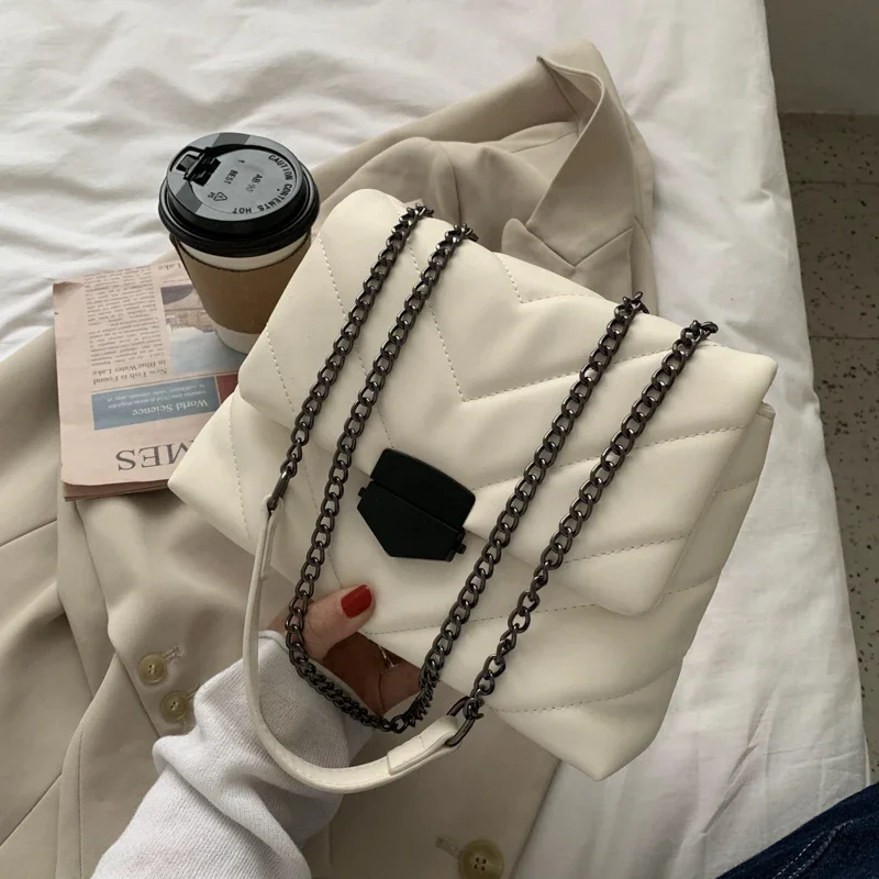 

Женская сумка на плечо с цепочкой, дизайнерские стеганые сумки, роскошная сумка через плечо из искусственной кожи, женские маленькие кошельки с клапаном, 2024