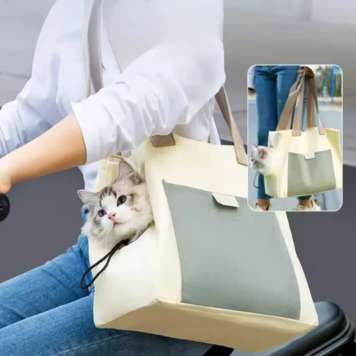 Neural Cat Carrier Canvas Transport Bag