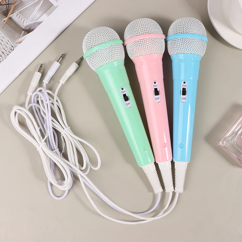 휴대용 휴대용 휴대용 마이크, 경량 노래 기계, 가정용 어린이 뮤지컬 장난감, 간편한 사용, 배터리 없음, 3.5mm 잭 유선 마이크