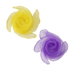 Vibrant Multi - Color Chiffon Silk Scarf for Performance and Dance (Yellow Purple)