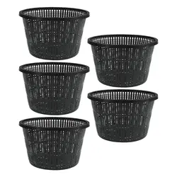 Set of 5 Large 8.3 - inch Aquatic Plant Mesh Baskets - Plastic Flower Pot Garden Decor Accessories (5 pcs)