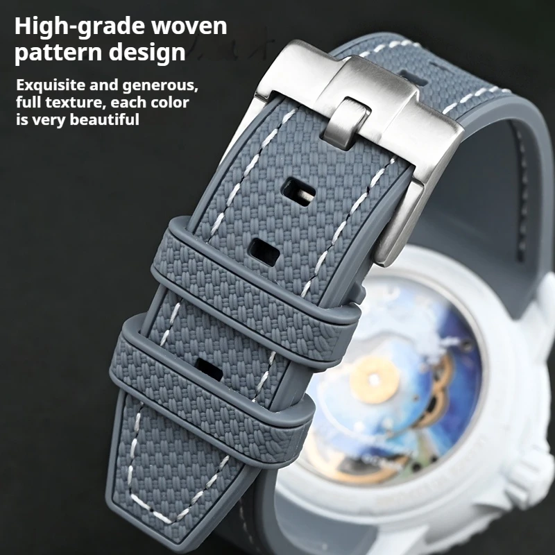 حزام ساعة سيليكون مطاطي مقاوم للماء 22 ملم حزام ري...