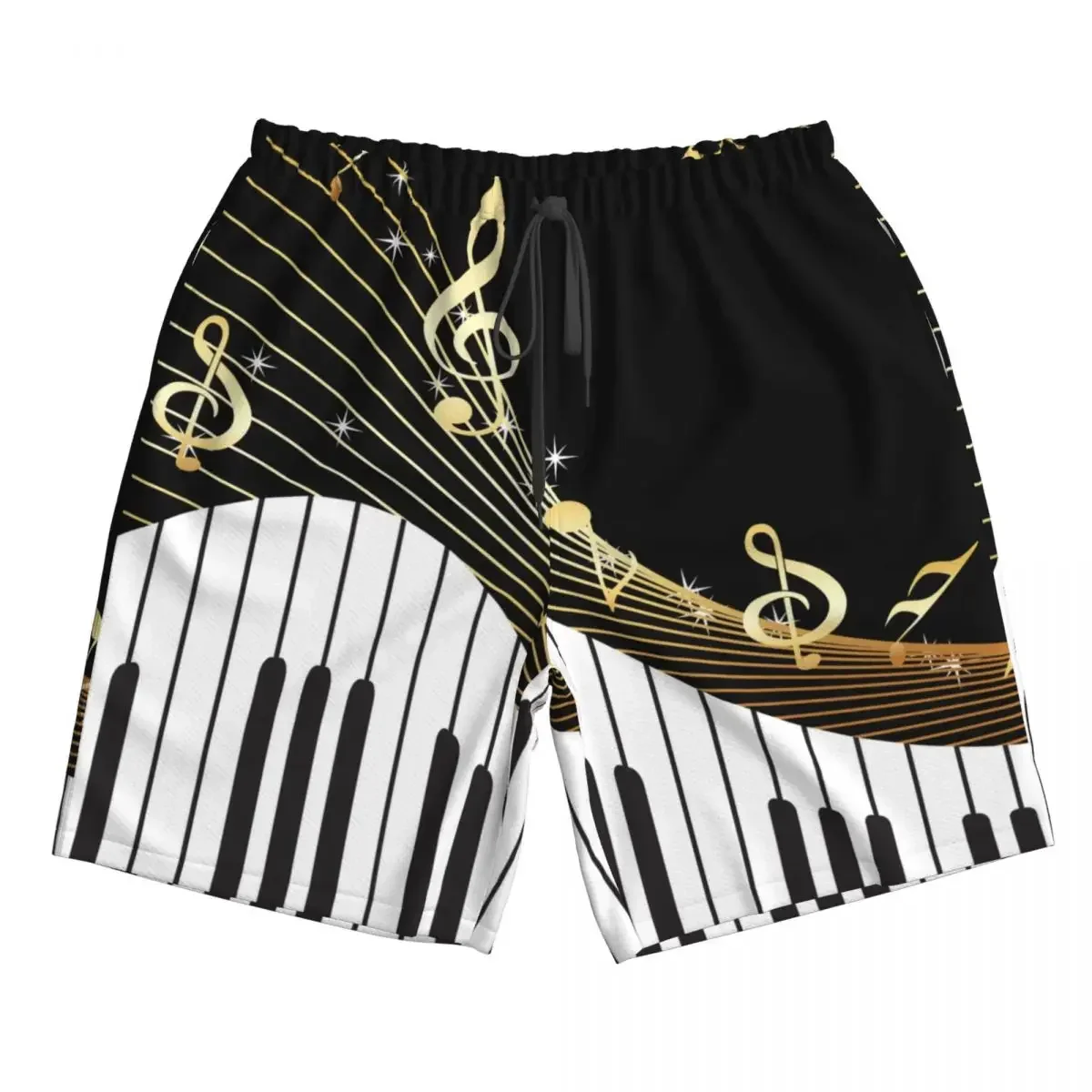 Men's Swim Shorts Summer Swimwear Man Swimsuit Trunks Beach Shorts Surf Board Male Clothing Pants Piano Keys Musical Notes