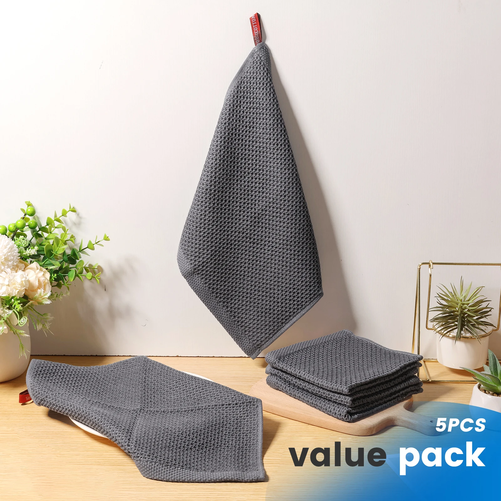 Cotton Kitchen Dish Towels Absorbent Quick Drying