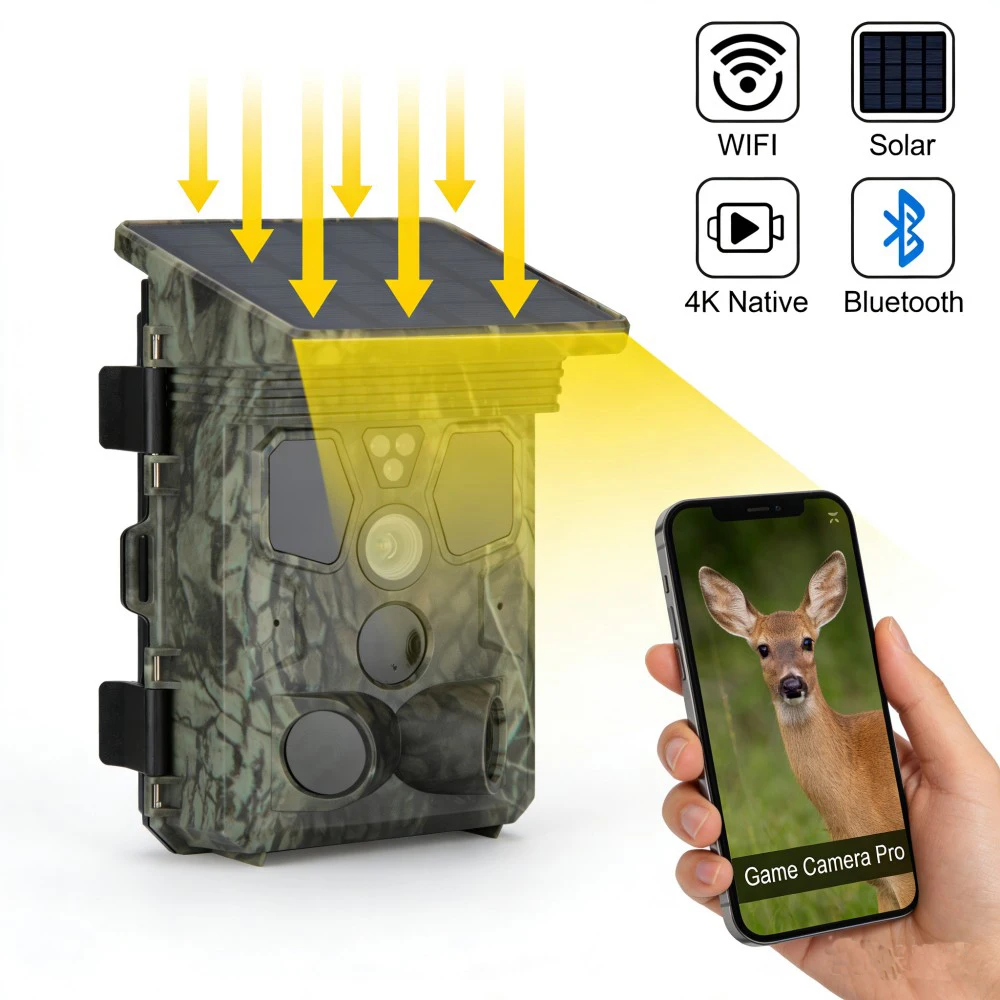 Shotkam caméra de chasse 4K 50MP WiFi Bluetooth vision nocturne 940nm étanche