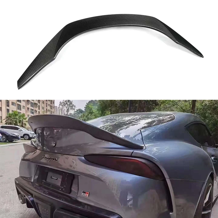 

For Toyota Supra GR A90 A91 MK5 2019+ Carbon Fiber Tail fins Rear Trunk Spoiler Guide Wing Rear Wing Upgrade body kit