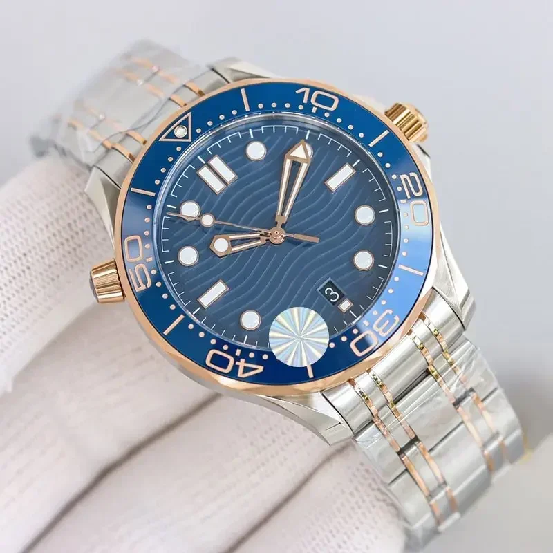 남성용 자동 기계식 시계, 실버 스트랩, 42mm 손목 시계, 생활 방수, 스테인레스 스틸