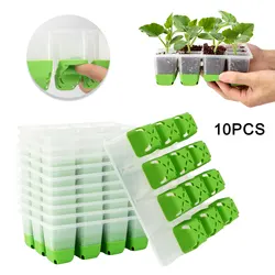 Green Seed Starter Kit with Multiple Cell Trays for Efficient Plant Cultivation (10PCS)