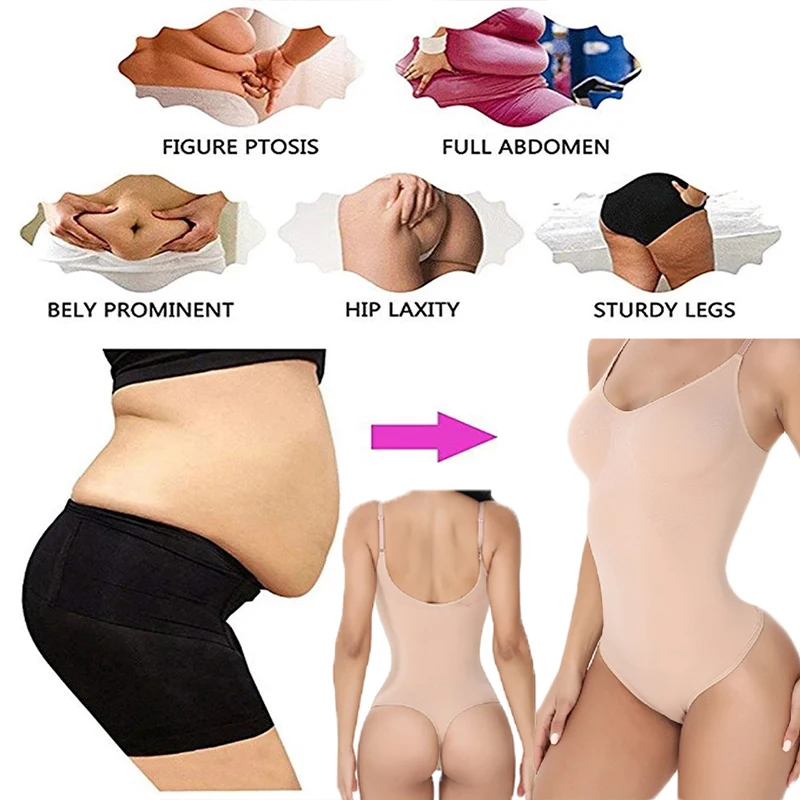 Women's Thong Body Shaper Spaghetti Strap Bodysuit