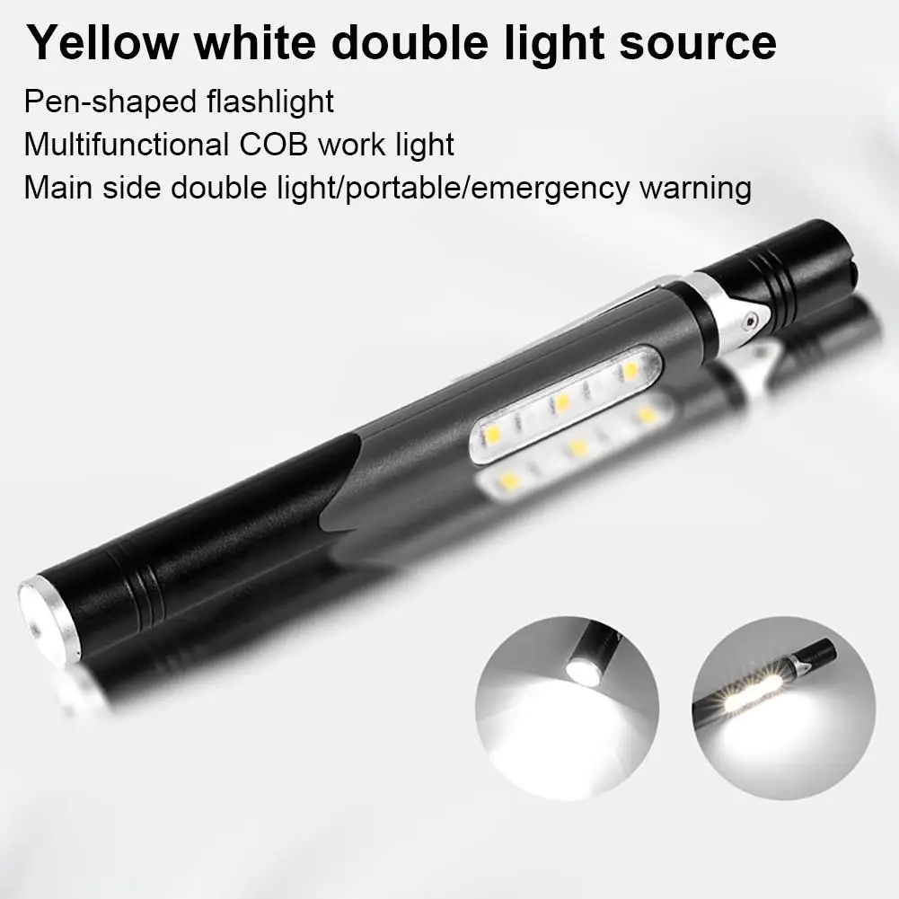 

1 Pcs Portable Led Mini Pen Lights Ipx5 Waterproof Strong Light Cob Work Lamp Flashlight Torch With Clip Dropshipping Wholesale