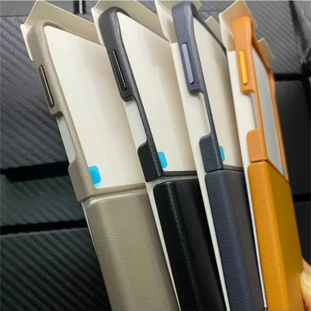 Luxury Leather Magnetic Mobile Phone Case with Magsafe Wireless Charging Capability