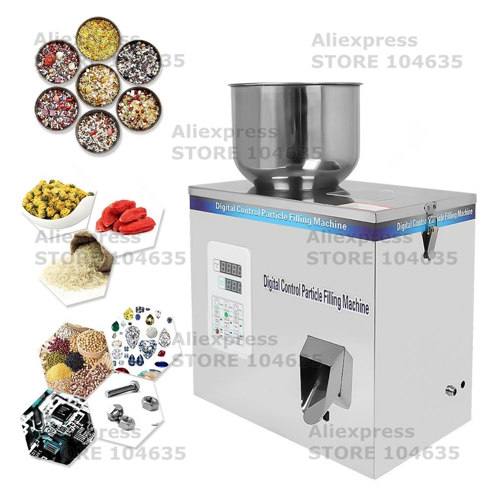 Powder Filling Machine 120g Automatic Powder Filler Machine 10-20 Bags/Min Particle Weighing and Filling Machine for Beans Rice