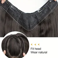 Extensions capillaires synthétiques longues ondulées en forme de U, Extensions capillaires à Clip de 16 pouces/20 pouces/24 pouces pour femmes, accessoires capillaires 2