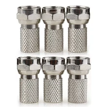 

6Pcs Plated F Plug Connectors Waterproof Mini Screw/Twist On Aerial Coaxial Cable RG6 For Satellite TV Sky NTL Cable