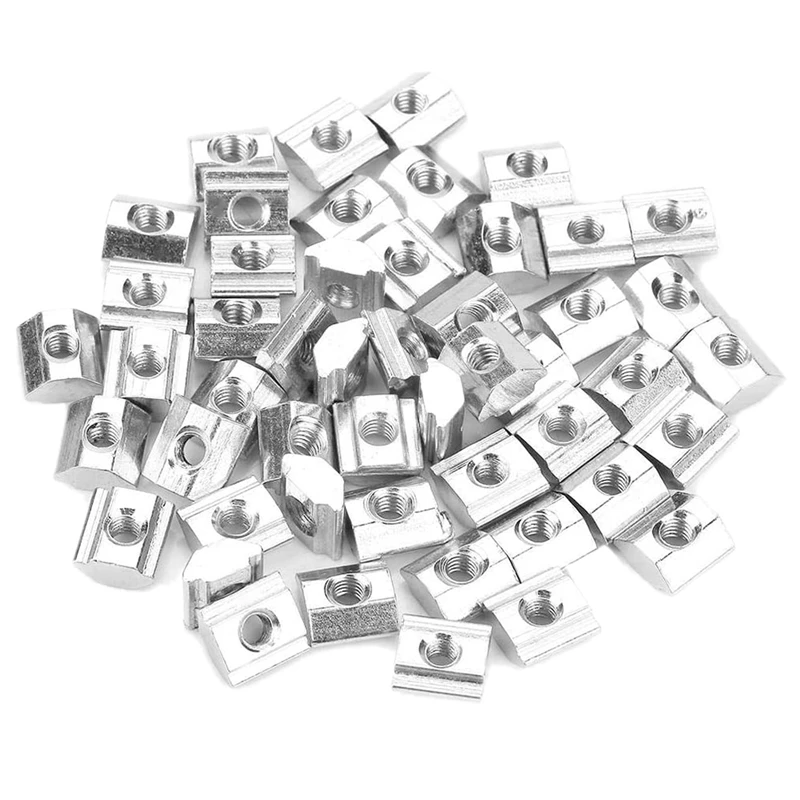 Hot Yo-50Pcs Dado Scorrevole A T In Acciaio Al Carbonio Per Accessori Per Profili In Alluminio Serie 20 M3X10X5