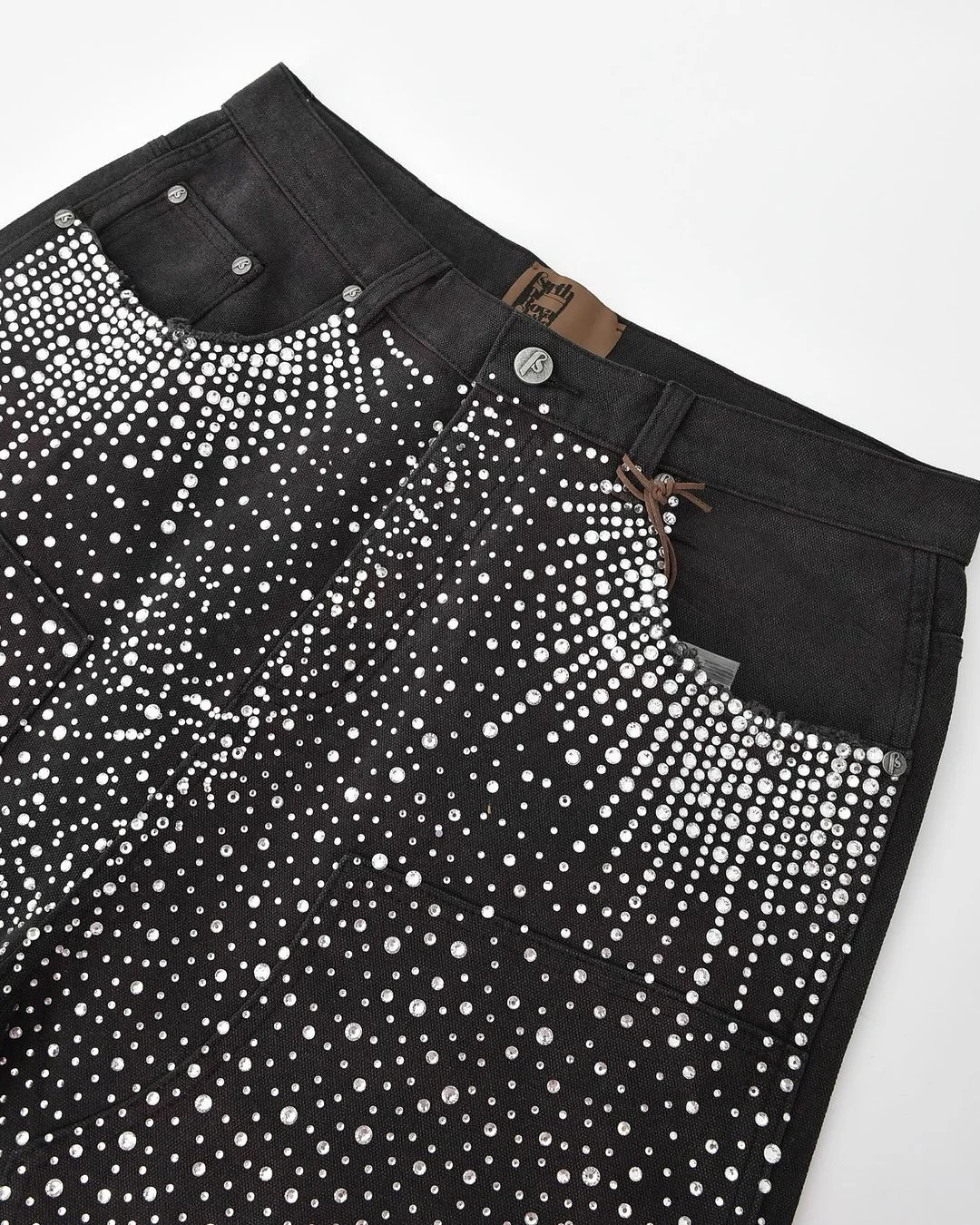 Gypsophila hot diamond washed tassel raw edge denim shorts summer personalized retro high-waisted straight casual wide-leg pants denim shorts,summer jeans shorts