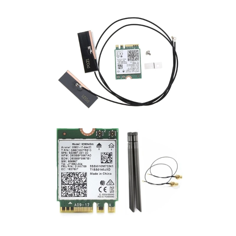 

1730M 9260AC 9260NGW 2.4G/5Ghz M2-NGFF Network Wireless Wifi Card 802.11ac Bluetooth-compatible5.0 for Laptop Deskktop