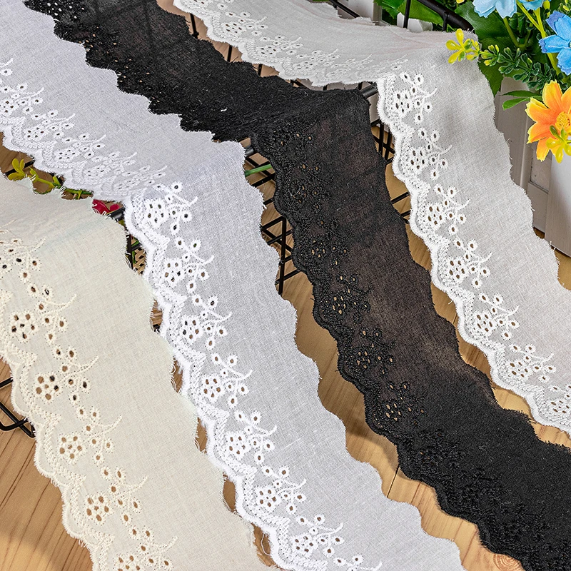 Cotton Embroidery Lace Ribbon 6cm Width 5Yards DIY Sewing Accessories