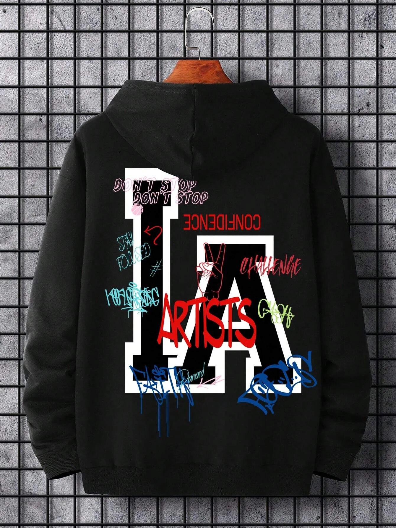 Comfortable Casual Letters 3D Printed Hooded Sweatshirt Loose Top Pullover Men's Hooded Sweatshirt Streetwear Men's