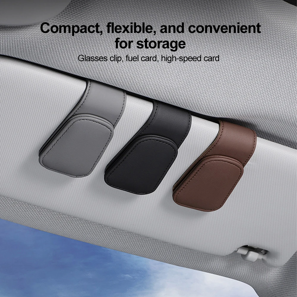 

Universal Car Sunglasses Holder Sun Visor Glasses Hanger Car Interior Sunglasses Clip Multi-Function Card Ticket Holder Stand