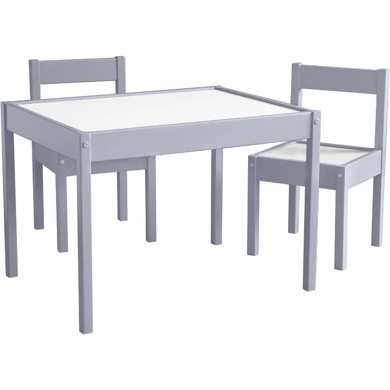 Hunter 3-Piece Kiddy Table & Chair Kids Set, Grey 2