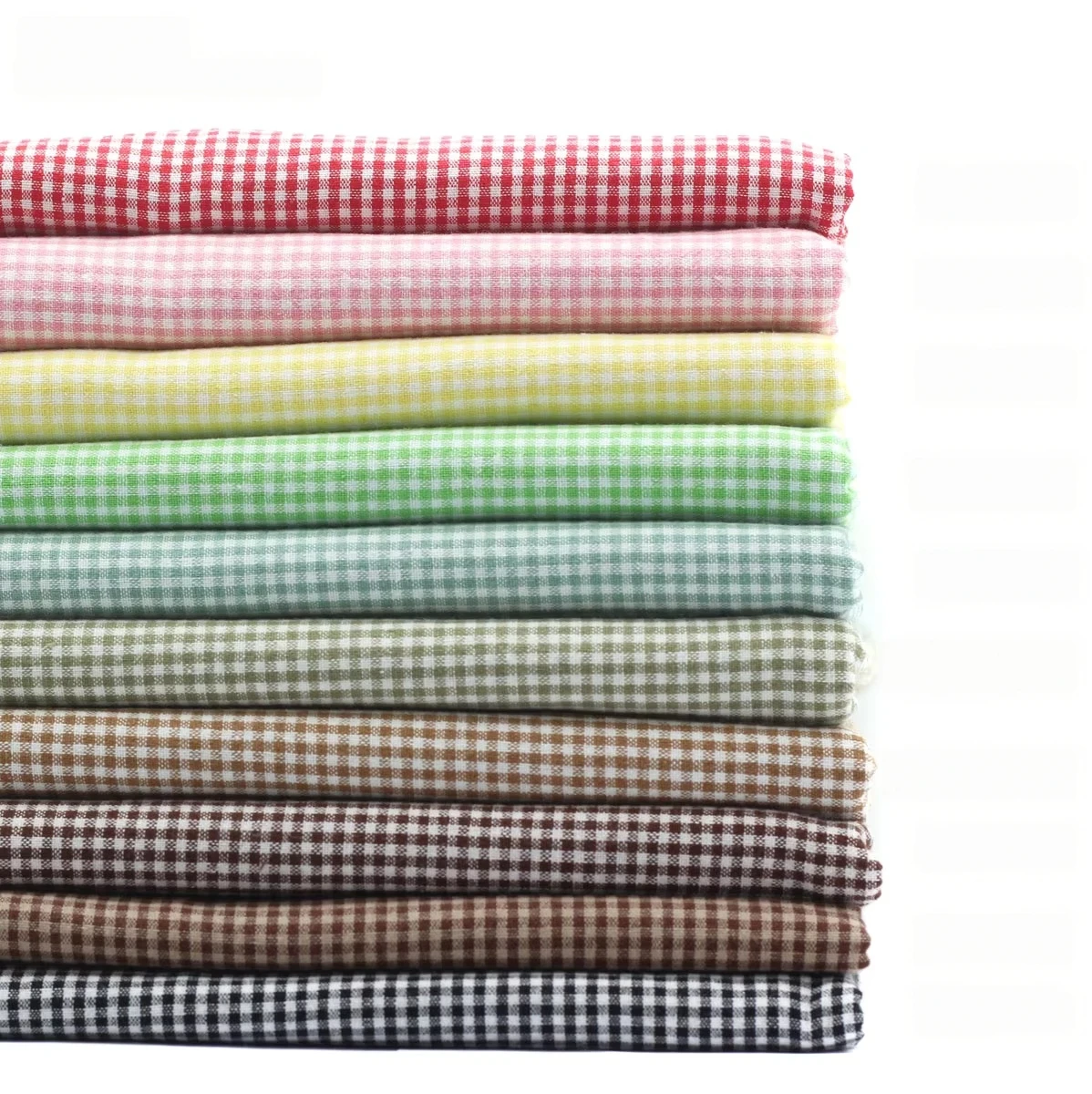 Colorful Small Plaid Cotton Fabric for DIY Crafts & Decorations (145x50cm, 2mm)