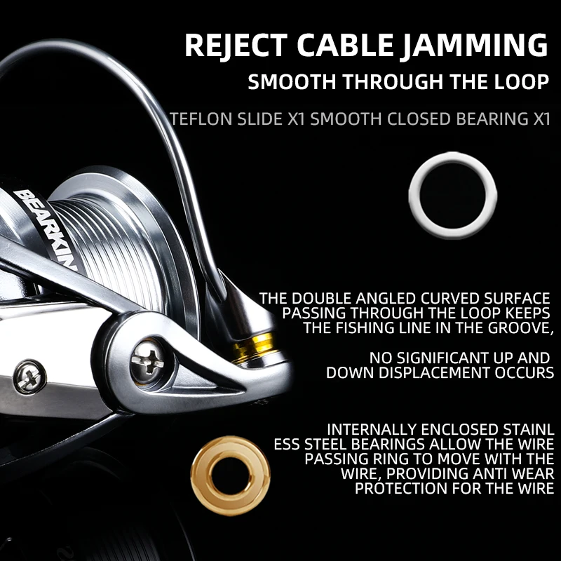 ベアリング-ステンレス鋼ベアリング付きフィッシングリール,800-3000