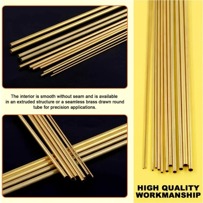 Versatile Brass Tubes for DIY Projects - Multiple Diameters & Lengths Available