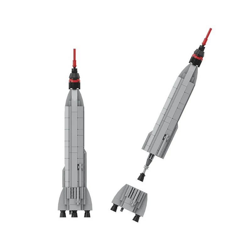 Moc Space Con Equipaggio Che Trasporta 1:110 Scale Rocket Building Blocks Kit Mercury Atlas Saturn Mars V Vehicle Toys Regalo Di Compleanno Per Bambin