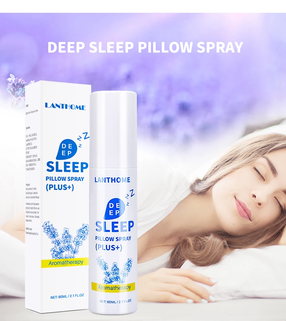 New 60ml Aromatherapy Deep Sleep Pillow Spray Chloroform Lavender Essential Oil Sleep Mist Spray for Sleeping 8 Hours массажная подушка с подогревом xiaomi 8h hot compression massage sleeping pillow zd2 pro