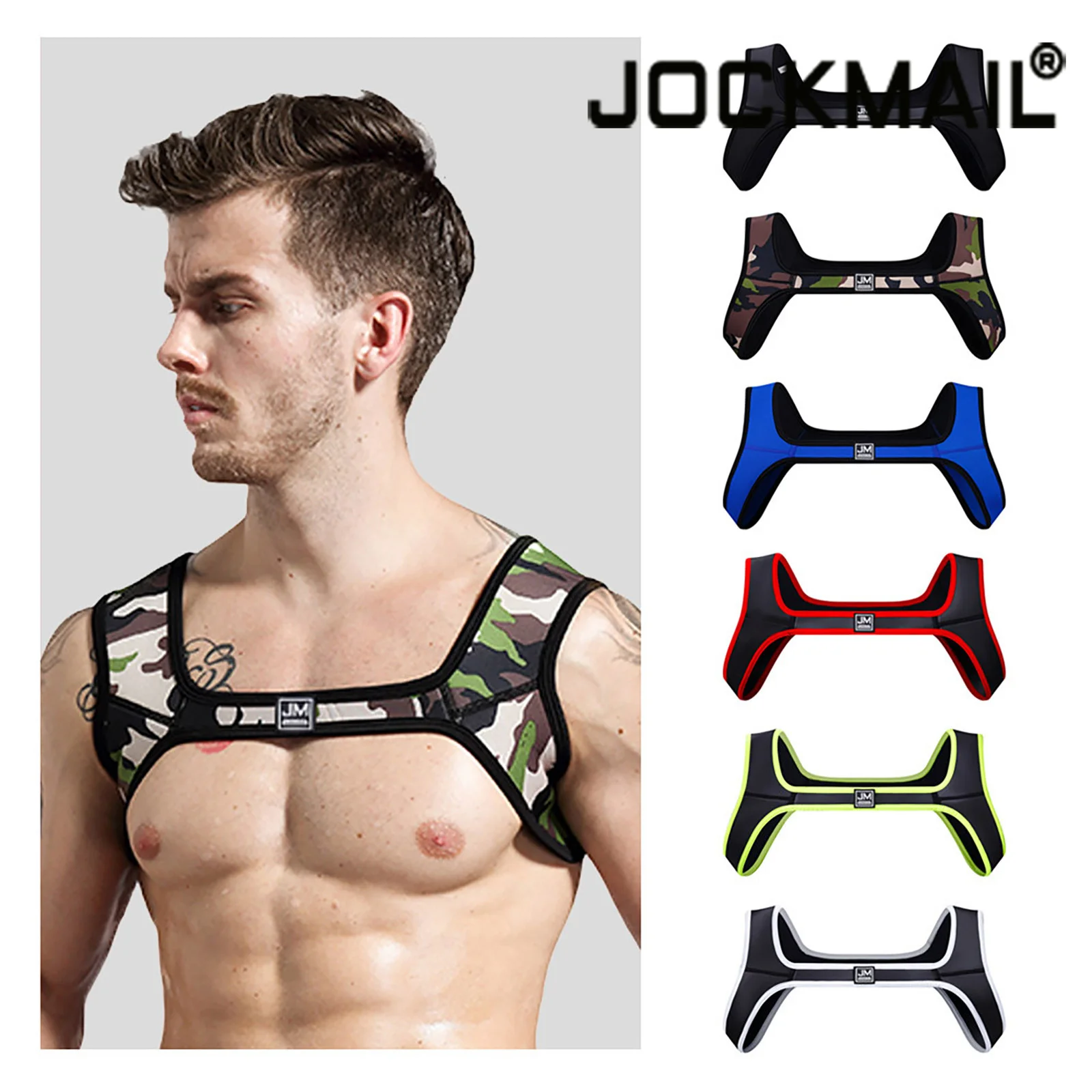 JOCKMAIL Imbracatura Fitness Uomo – Canotta Muscolare Sportiva, Cinghie Per Spalle E Petto, Taglie S/M E L/XL