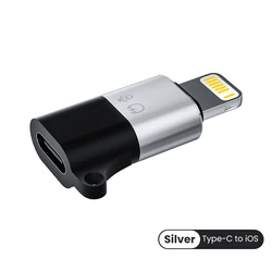 USB Type C to 8 - Pin OTG Adapter for Fast Charging and Data Transfer (Silver)