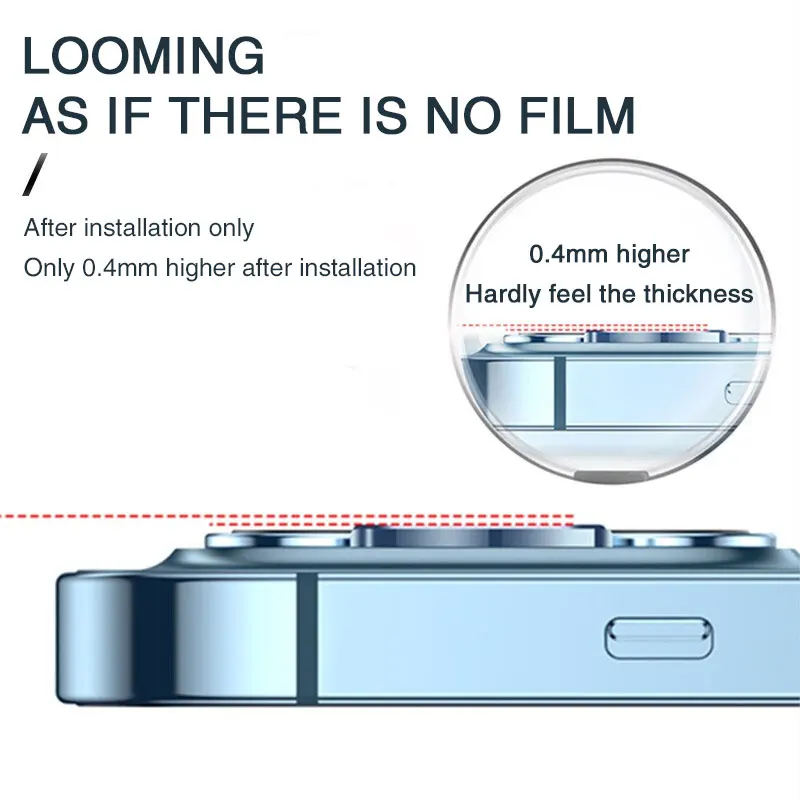 Premium Metal Ring Camera Lens Protector - Full Cover Glass Shield