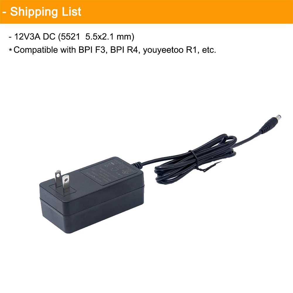 12V5A 5V3A DC Power Supply 12V3A Type-C Support EU US Standard For Raspberry Pi/