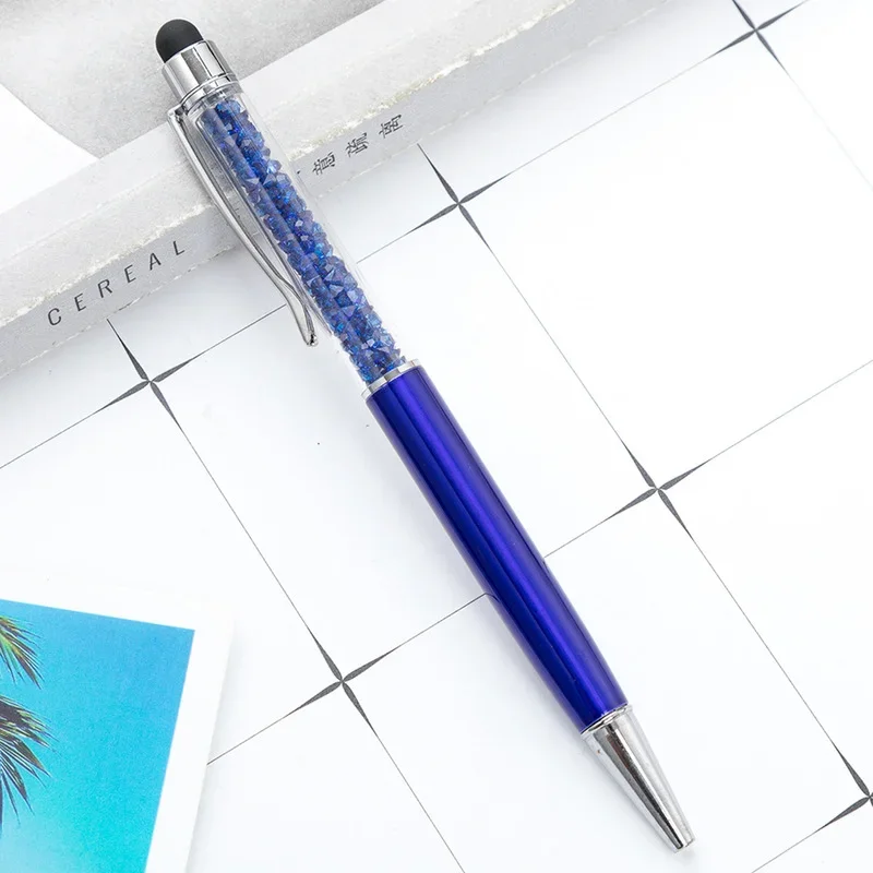 Diamond Crystal Metal Ballpoint Pen 1Pcs Creative 2 In 1 Stylus Touch Pen Writing Ballpen Stationery Office School Supplies multifunction ballpoint pen multifunctional pen ballpoint pen ball point pen
