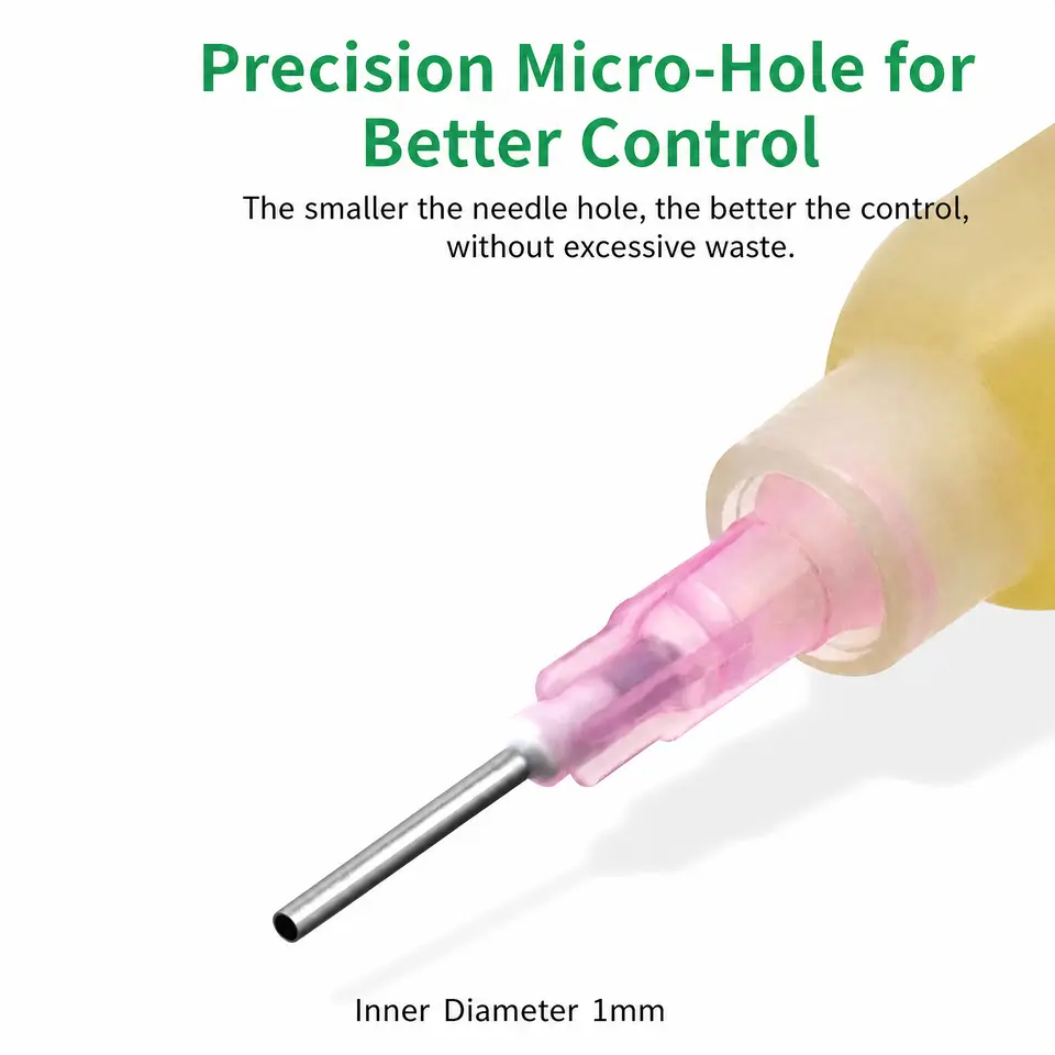 Syringe Solder Paste Flux with Plunger Needle Tip Easy Control No Waste No-Clean Soldering Flux For BGA PGA SM image 4