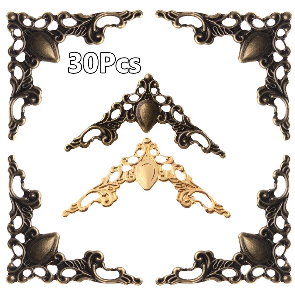 

40mm 30PCS Notebook Cover Protector Bronze Furniture Decor Bracket for Menus Corner Bracket