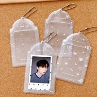 2pc Transparent Cartoon 3inch Card Holder Protect Cover Idol Photocards Cover Sleeves 2